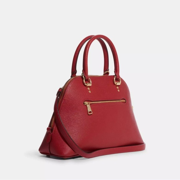 NWT COACH Women's Katy Satchel Crossgrain Leather (Red Apple) Below $398 Retail - Picture 4 of 6